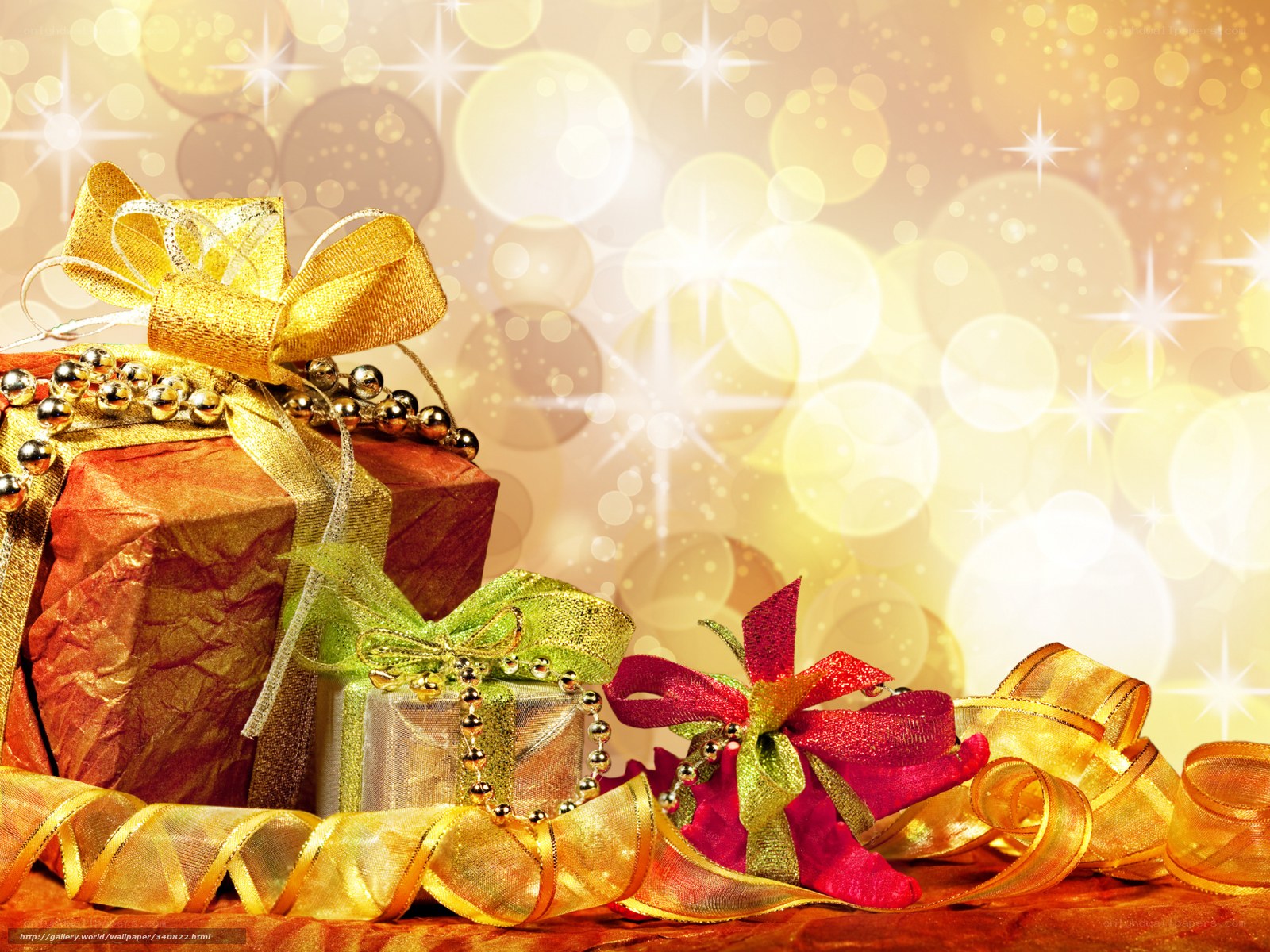 Christmas gifts with ribbons
