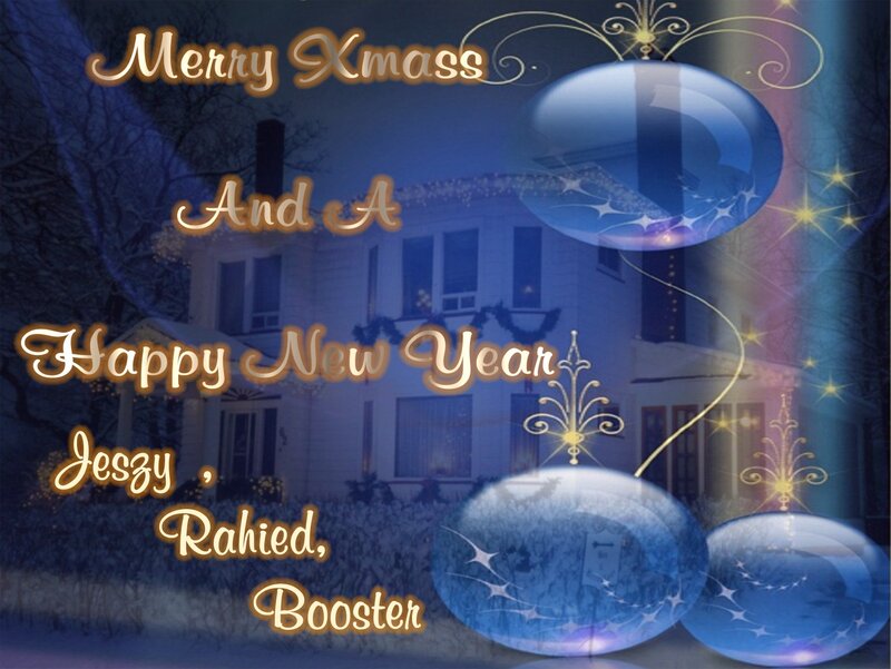 Christmas Greeting Card — Blue, Festive, Night, Digital Art