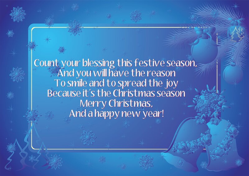 Christmas Greeting Card — Blue, Festive, Winter, Digital Art
