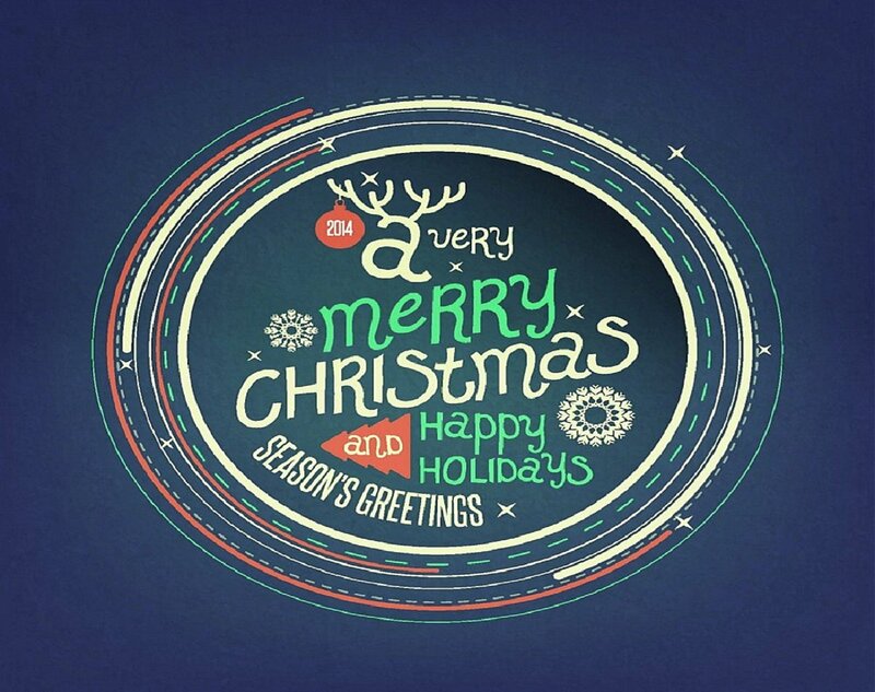 Christmas Greeting Card — Blue, Festive, Winter, Illustration