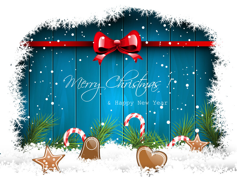Christmas Greeting Card — Blue, Festive, Winter