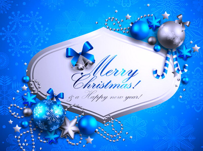 Christmas Greeting Card — Blue