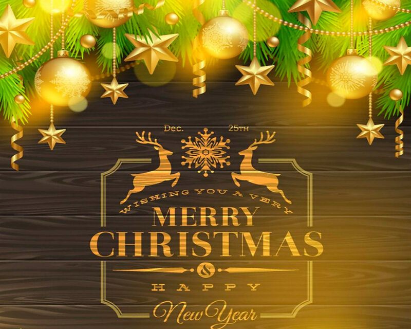 Christmas Greeting Card — Gold, Festive