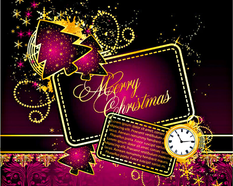 Christmas Greeting Card — Purple, Festive