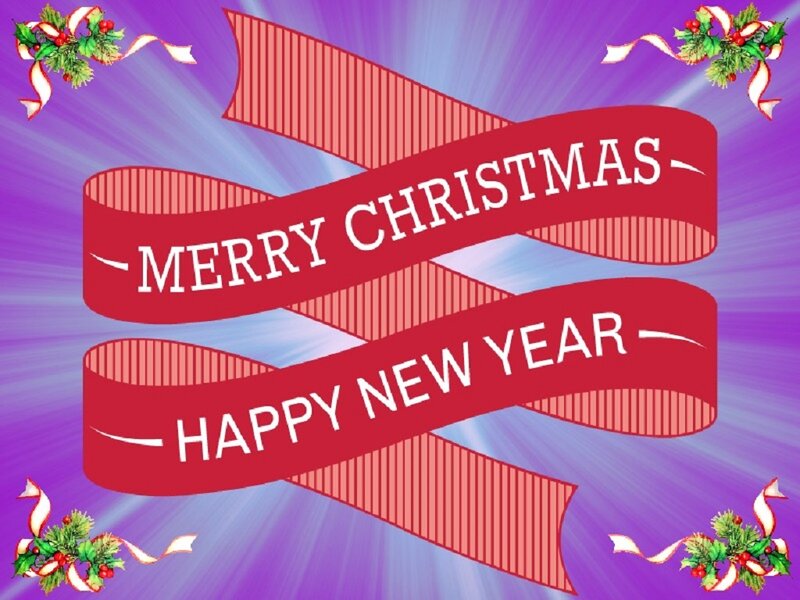 Christmas Greeting Card — Purple, Festive, Winter