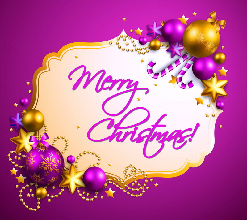 Christmas Greeting Card — Purple