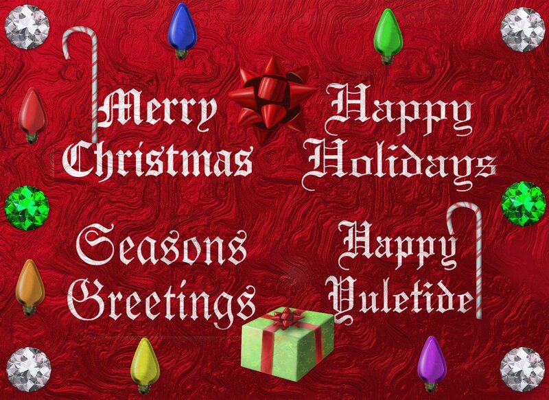 Christmas Greeting Card — Red, Festive, Winter, Digital Art, Candy Cane
