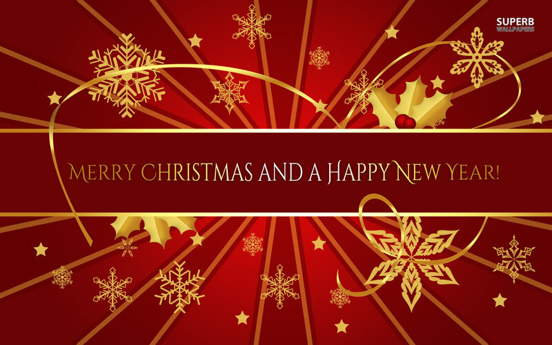 Christmas Greeting Card — Red, Festive, Winter, Vector Art, Snowflakes, Holly