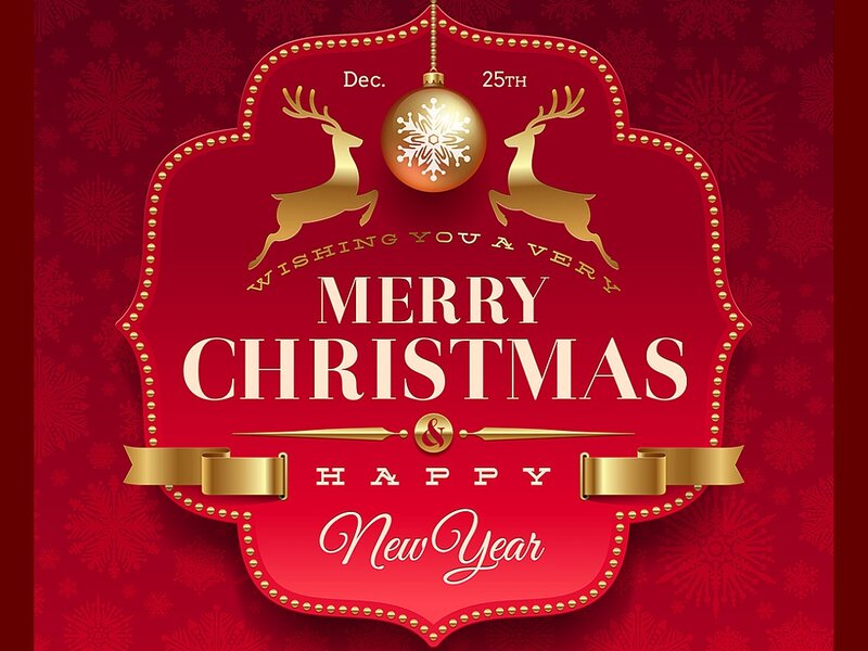 Christmas Greeting Card — Red, Festive, Winter, Vector Art