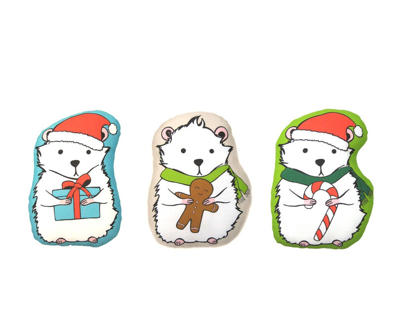 Christmas hamster pillows
