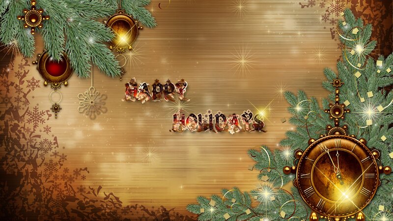 Christmas Holiday Background — Gold