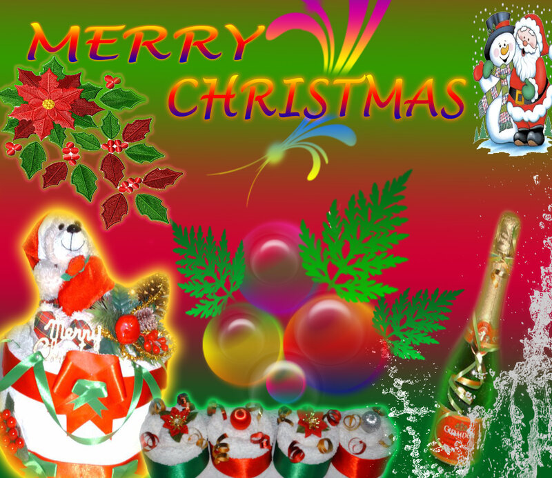 Christmas Holiday Collage — Red