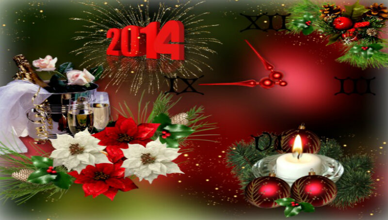 Christmas Holiday Scene — Red, Festive