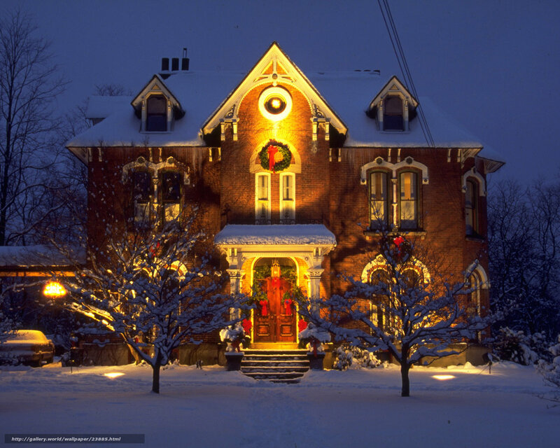 Christmas house in snow