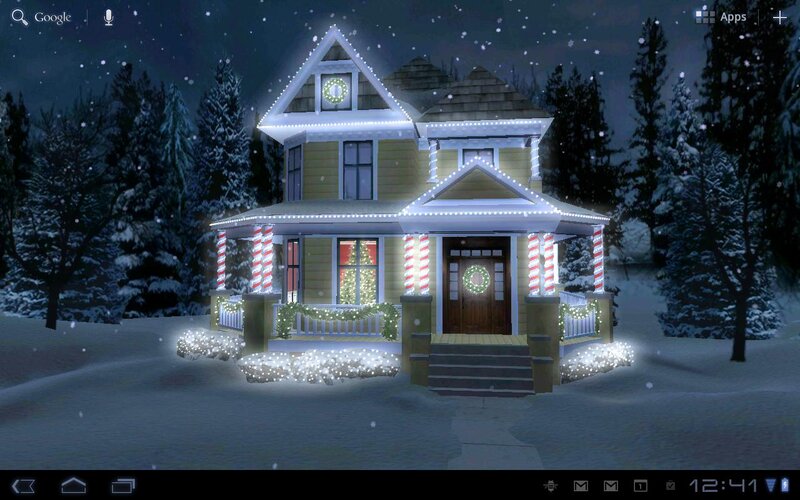 Christmas House in Snow — White