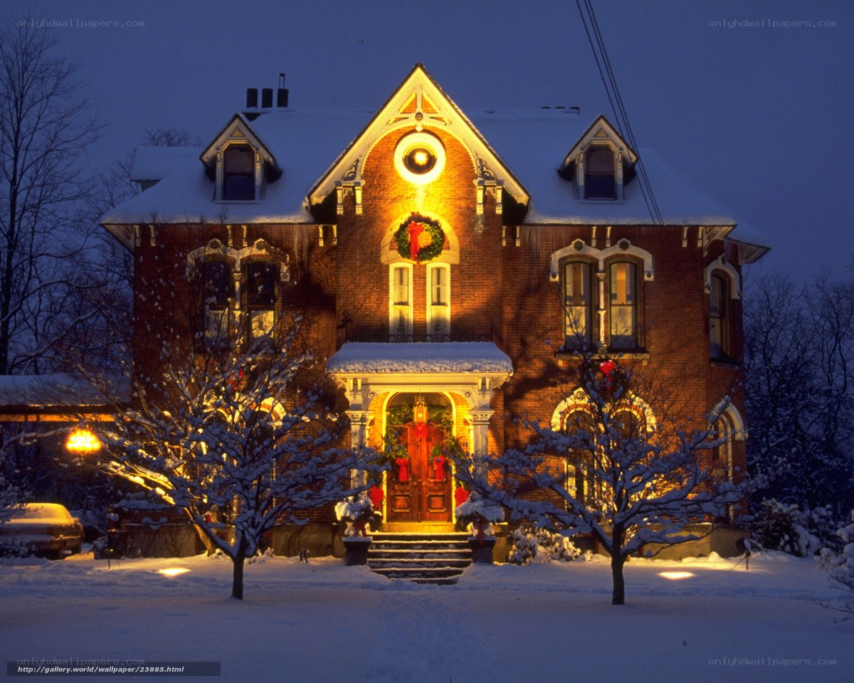 Christmas house in snow