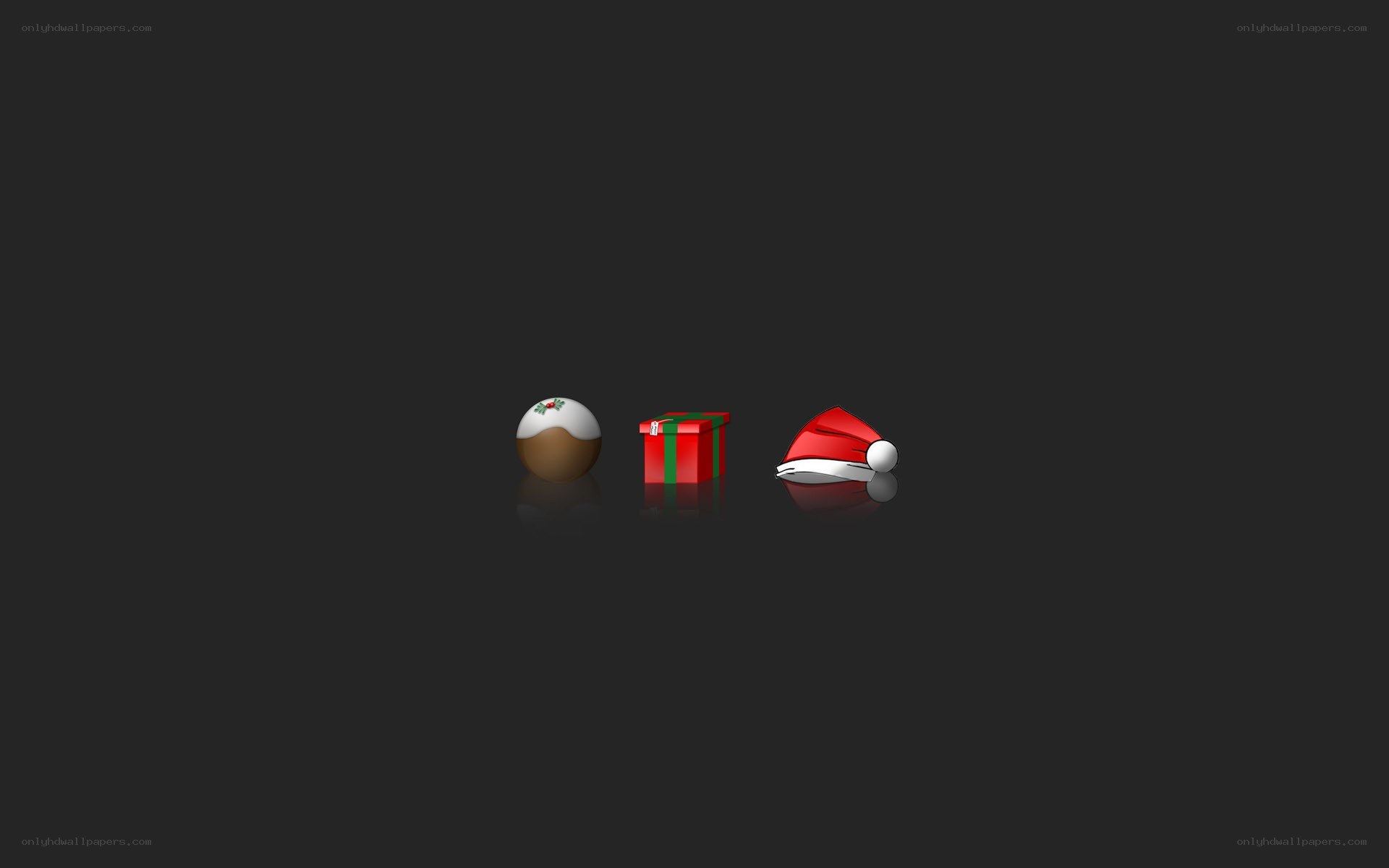 Christmas icons on dark background