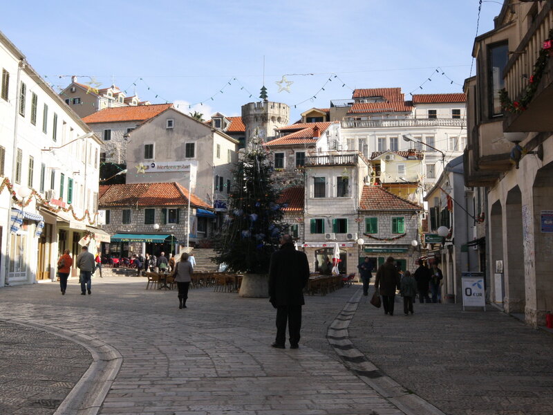 Christmas in a Croatian town square