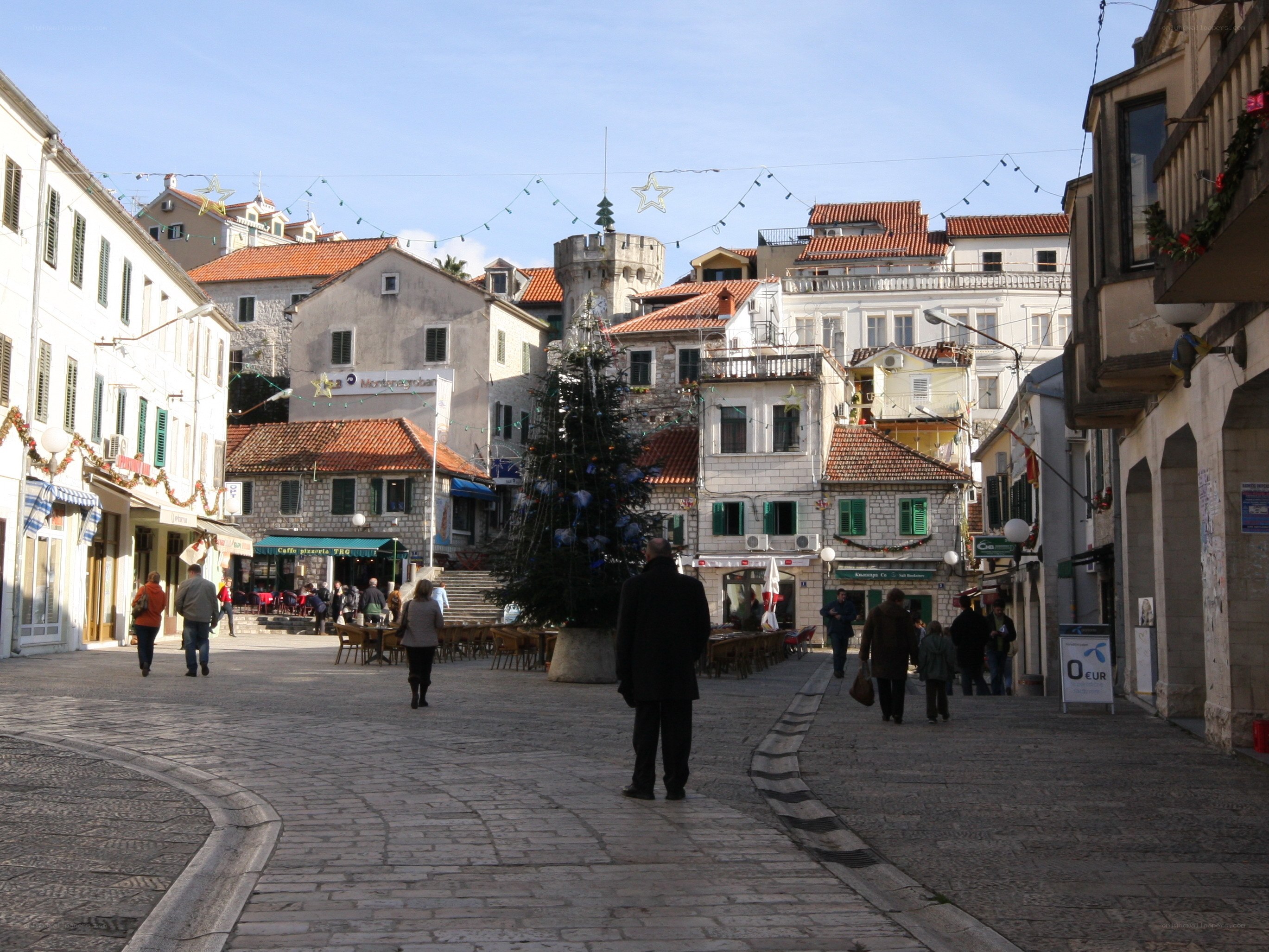 Christmas in a Croatian town square