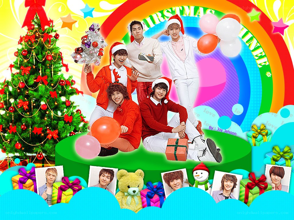 Christmas K-pop group collage