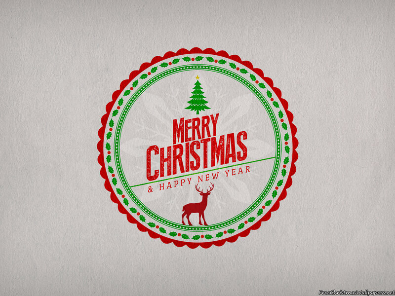 Christmas Label with Deer