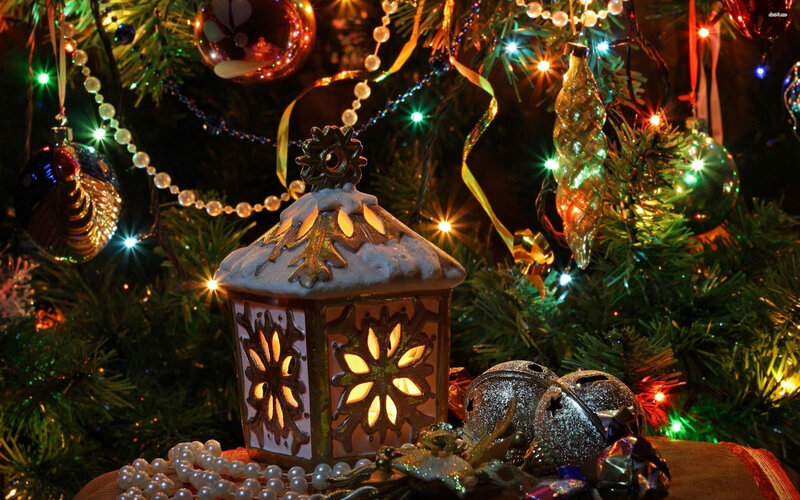 Christmas Lantern on Tree