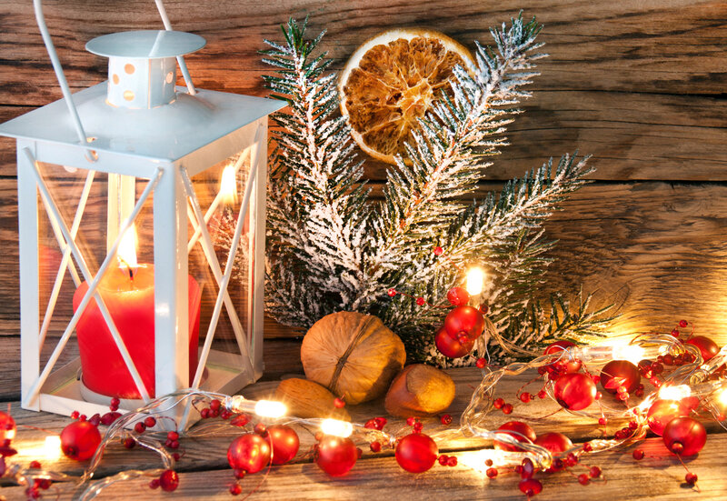 Christmas Lantern with Decorations