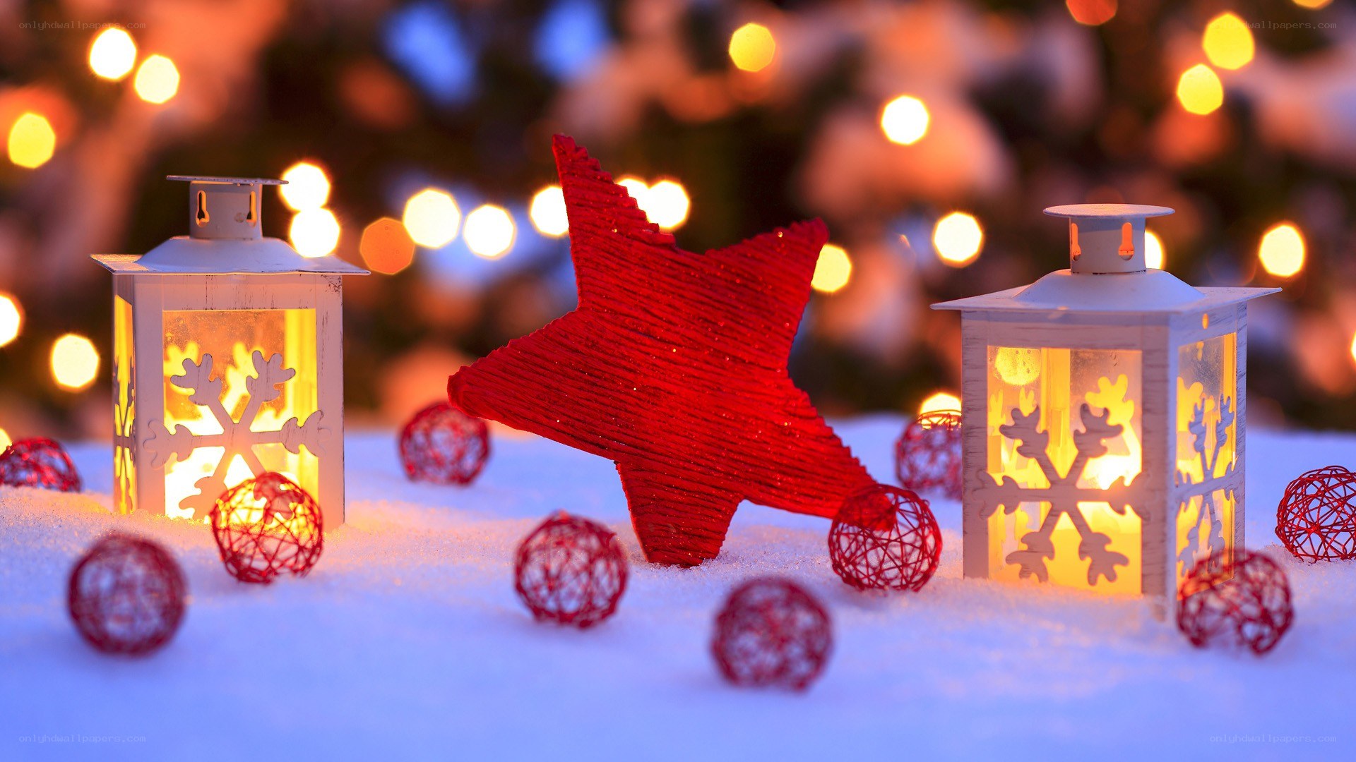 Christmas lanterns and star