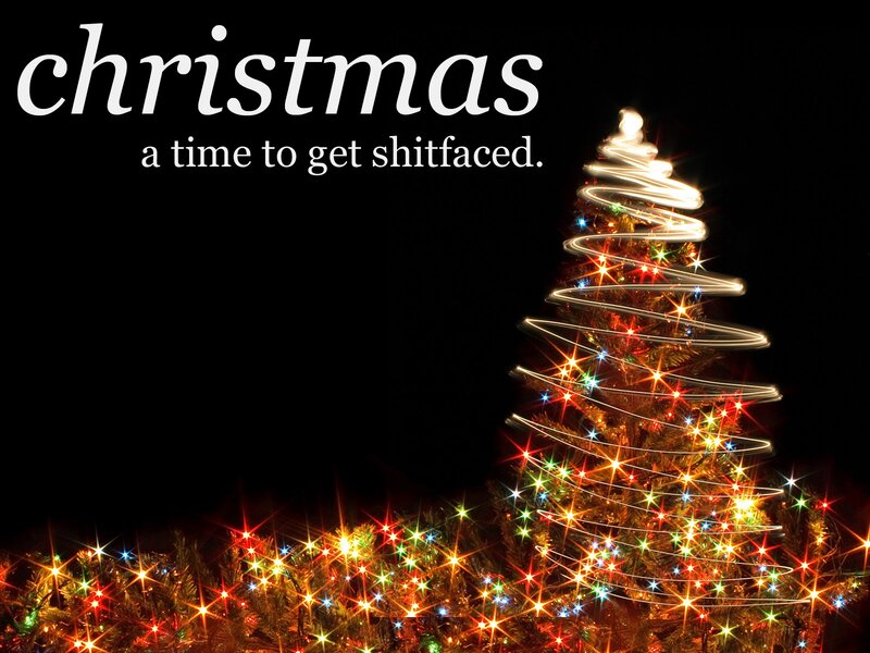 Christmas lights and text