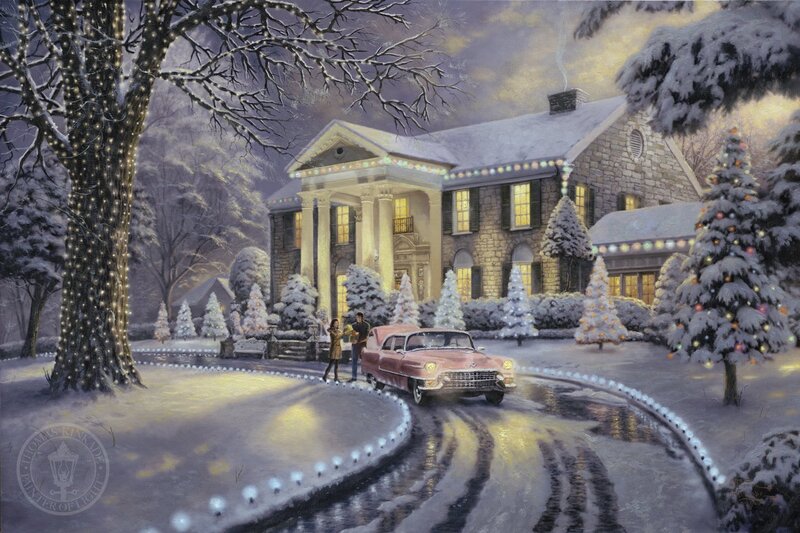 Christmas lights at a grand home