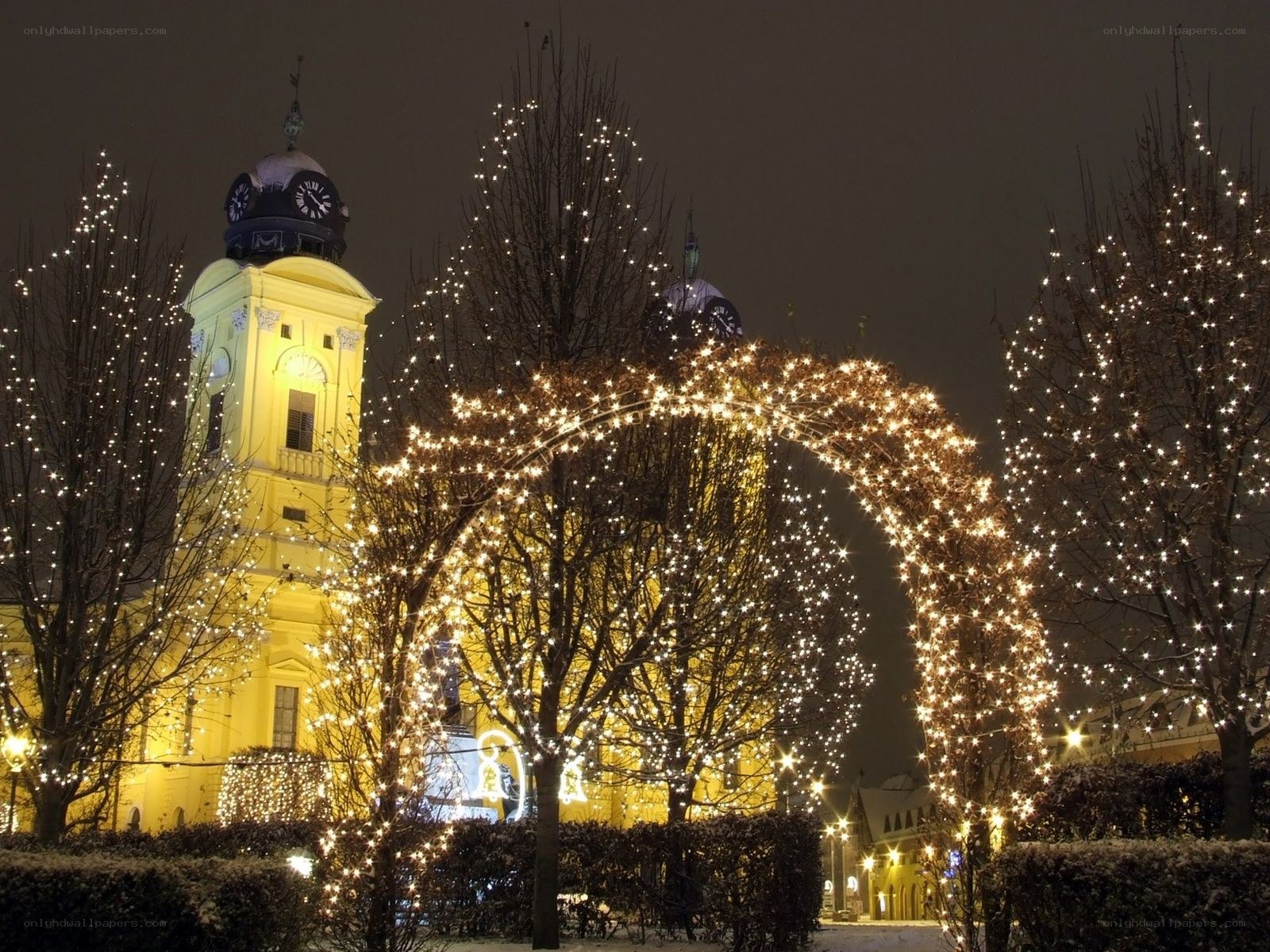 Christmas lights at night