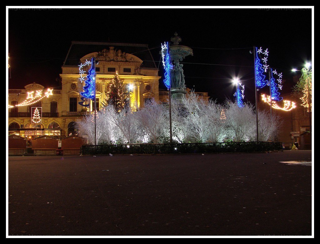 Christmas lights at night