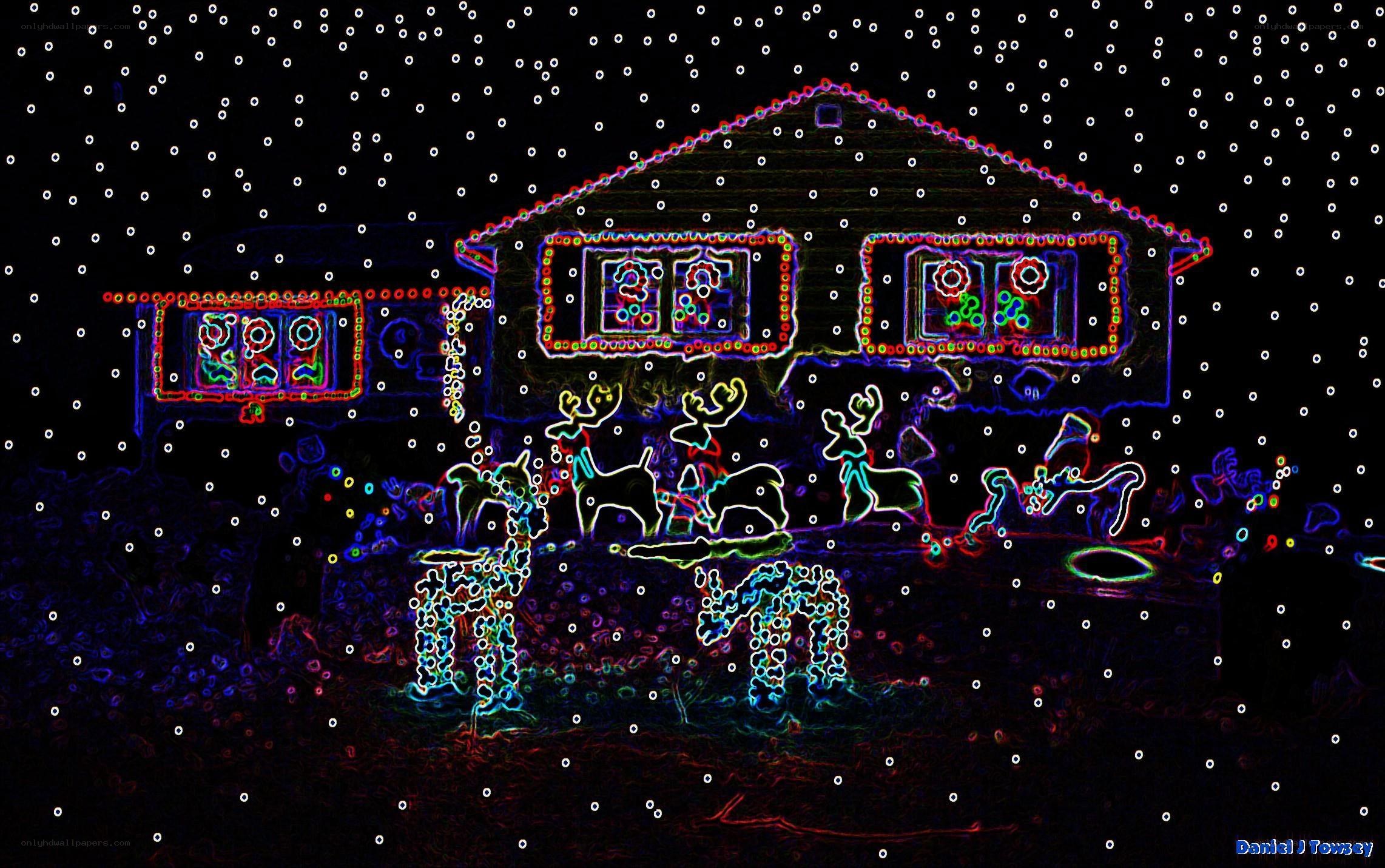 Christmas lights display at night