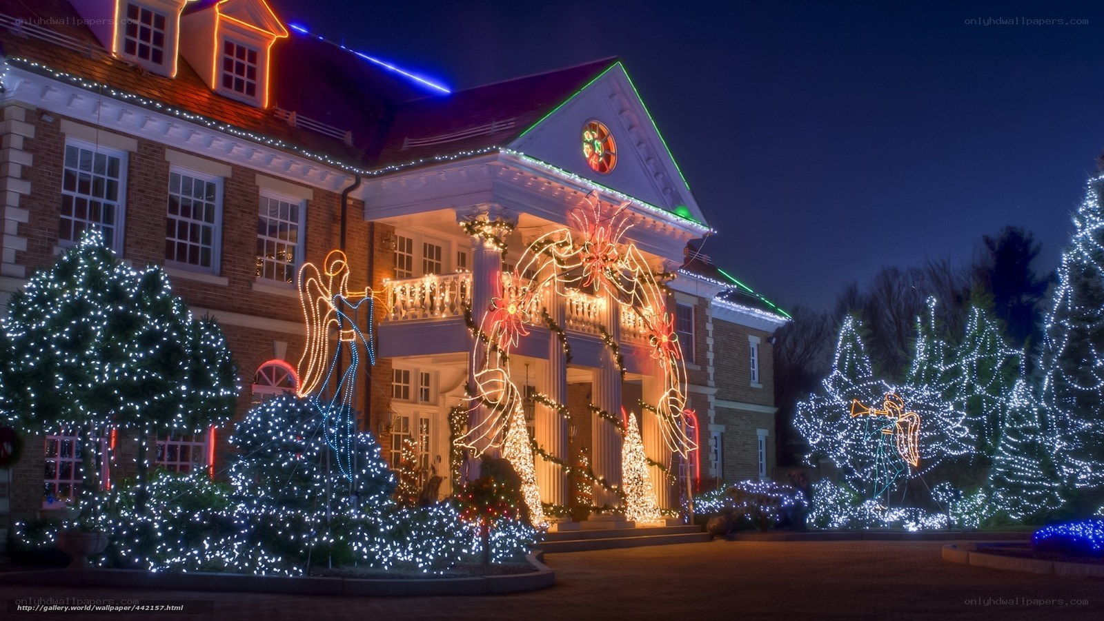 Christmas lights on a house