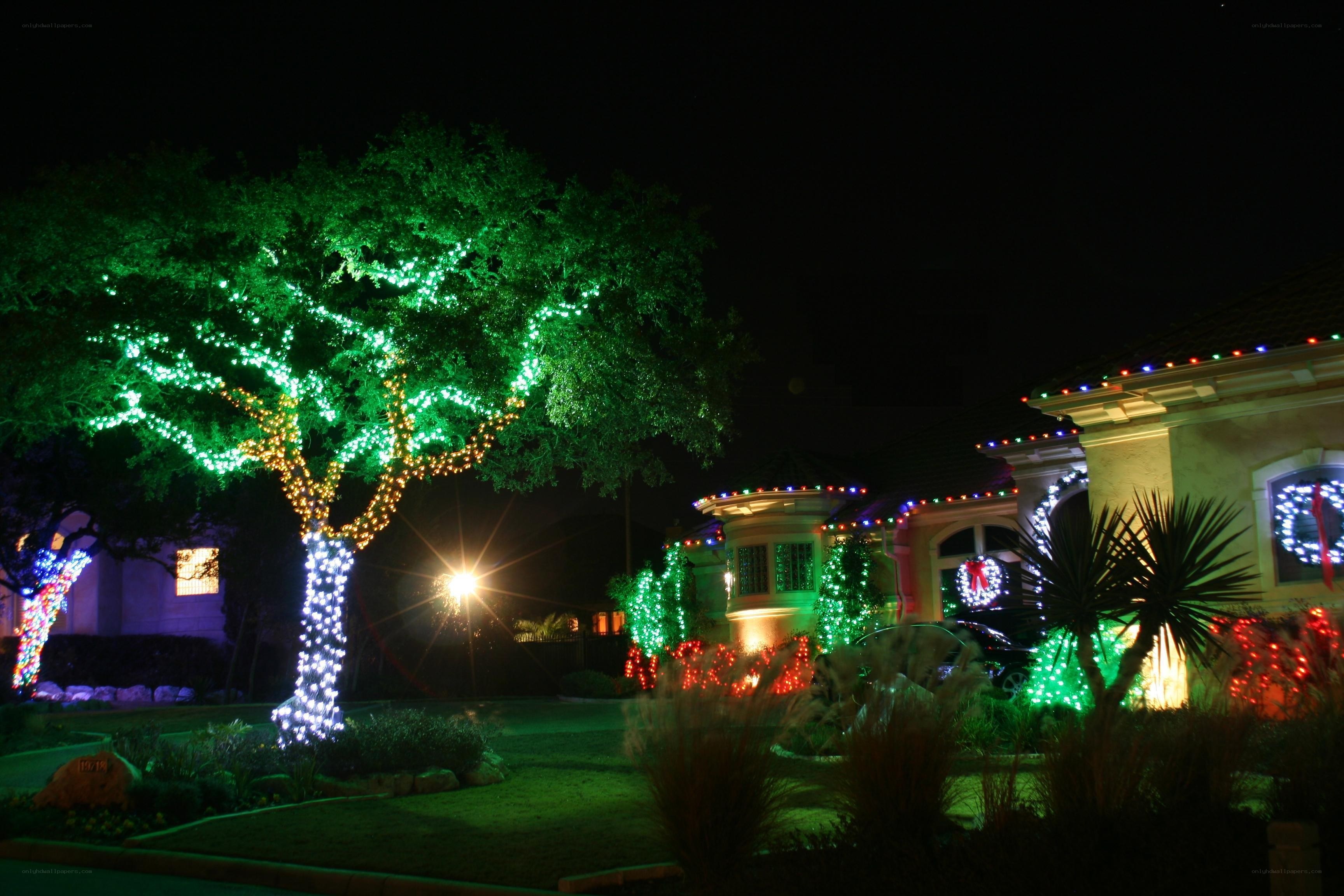 Christmas lights on a house