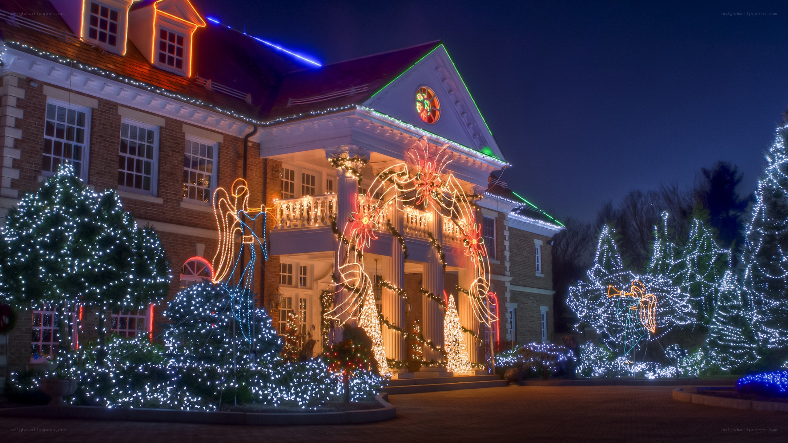 Christmas lights on a house