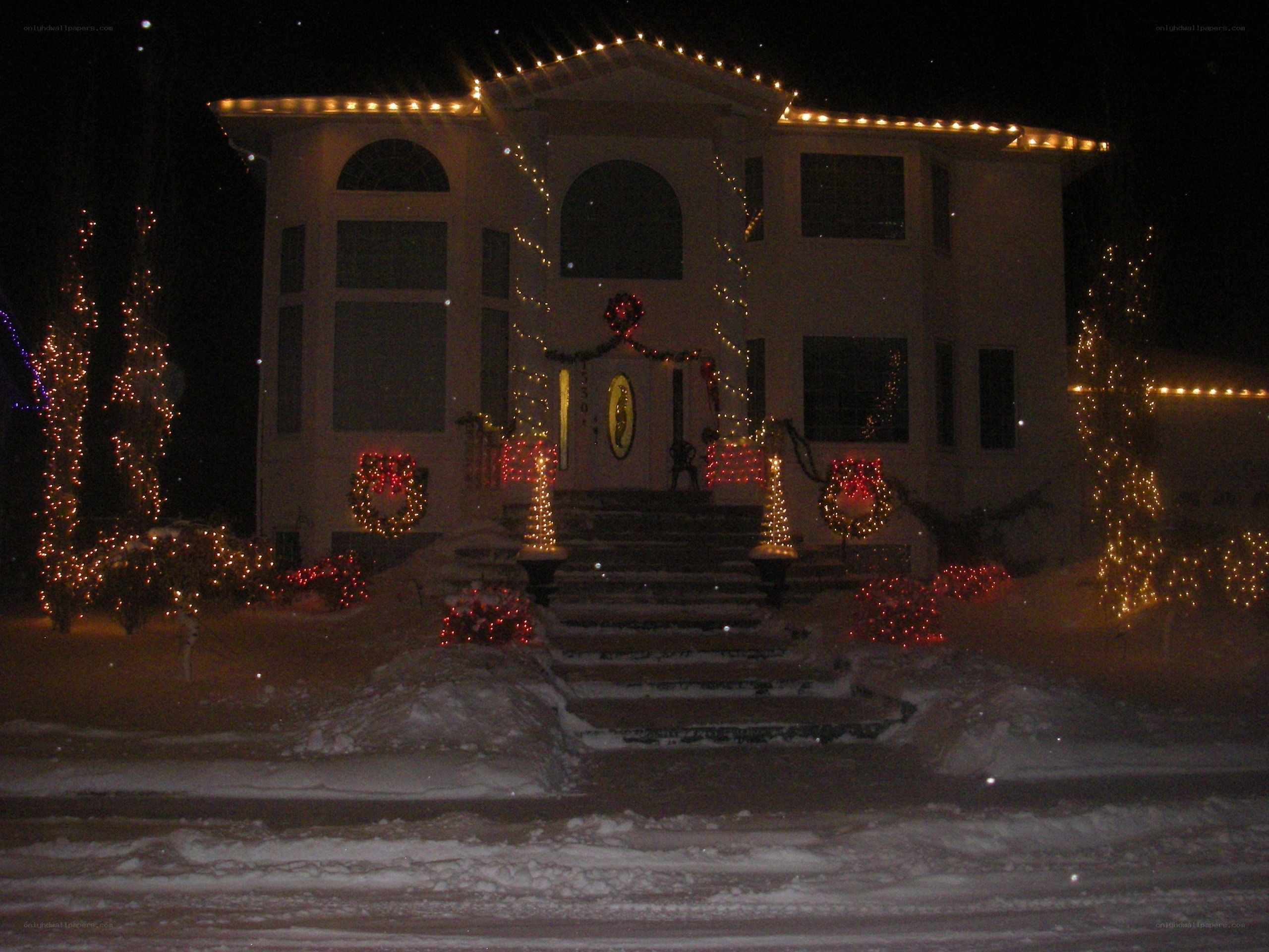 Christmas lights on a house