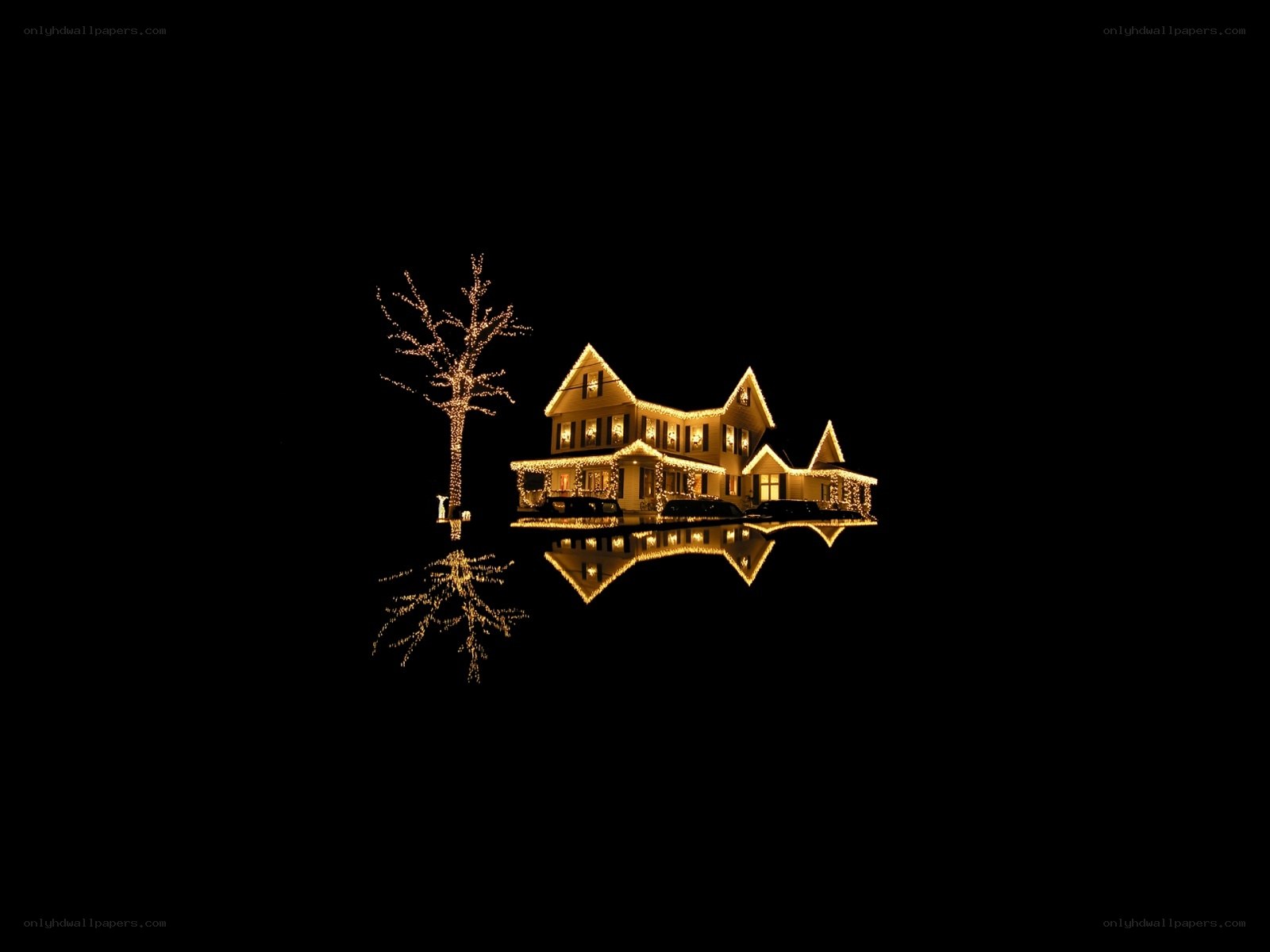 Christmas lights on house
