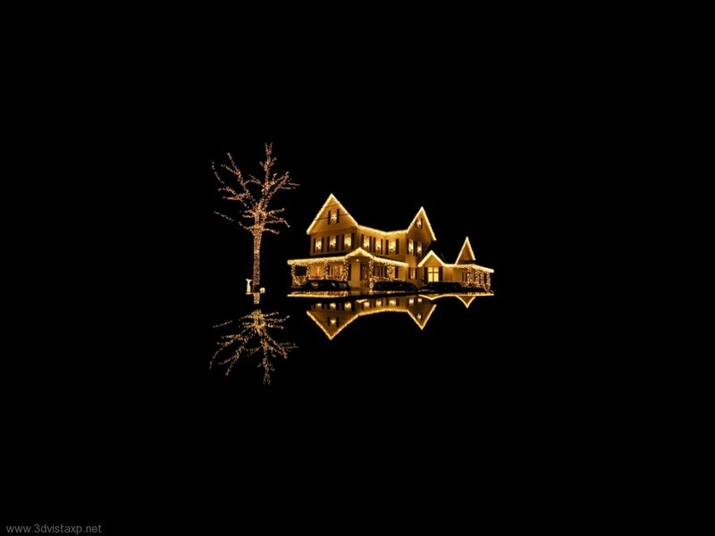 Christmas lights on house