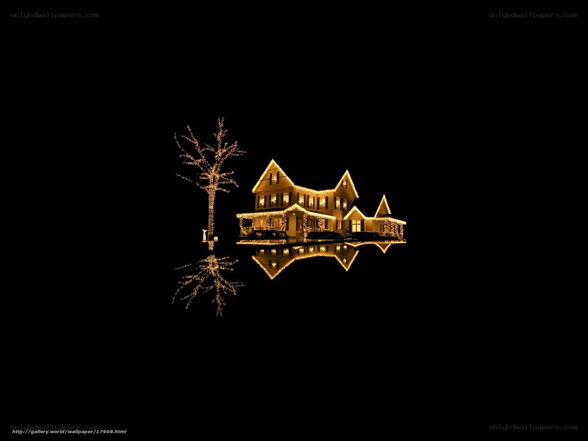 Christmas lights on house