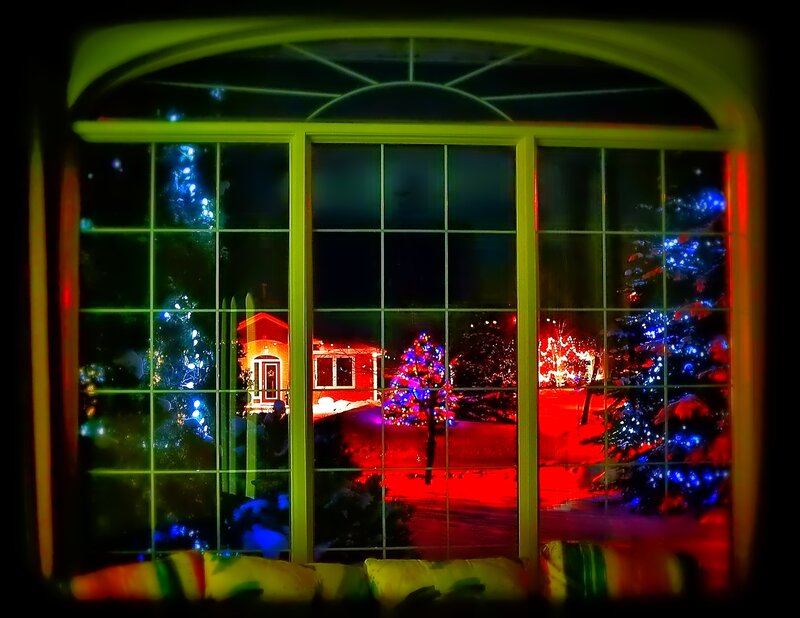 Christmas Lights Through Window