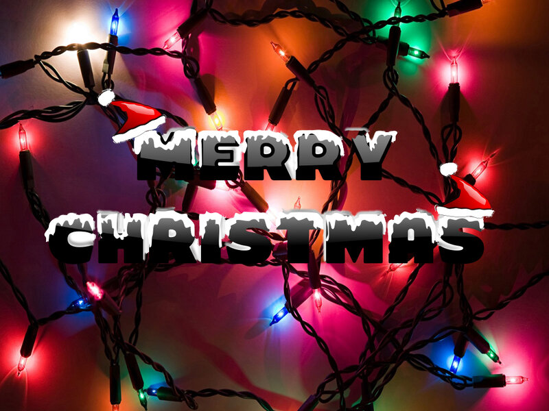 Christmas Lights with Text — Red