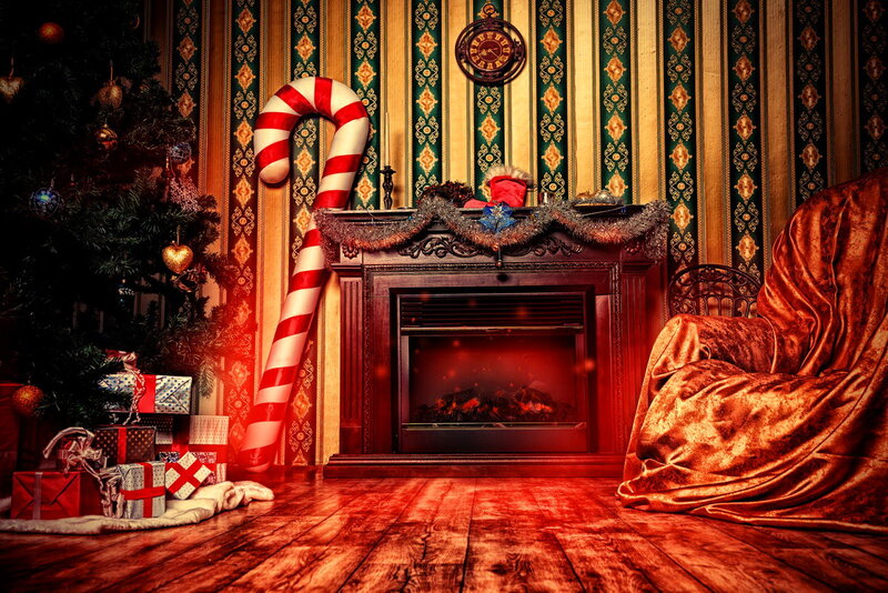 Christmas Living Room — Red, Cozy