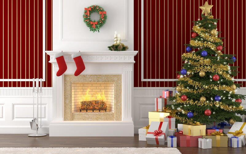 Christmas living room scene