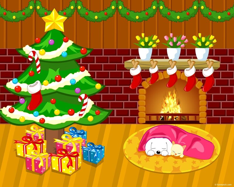 Christmas living room scene