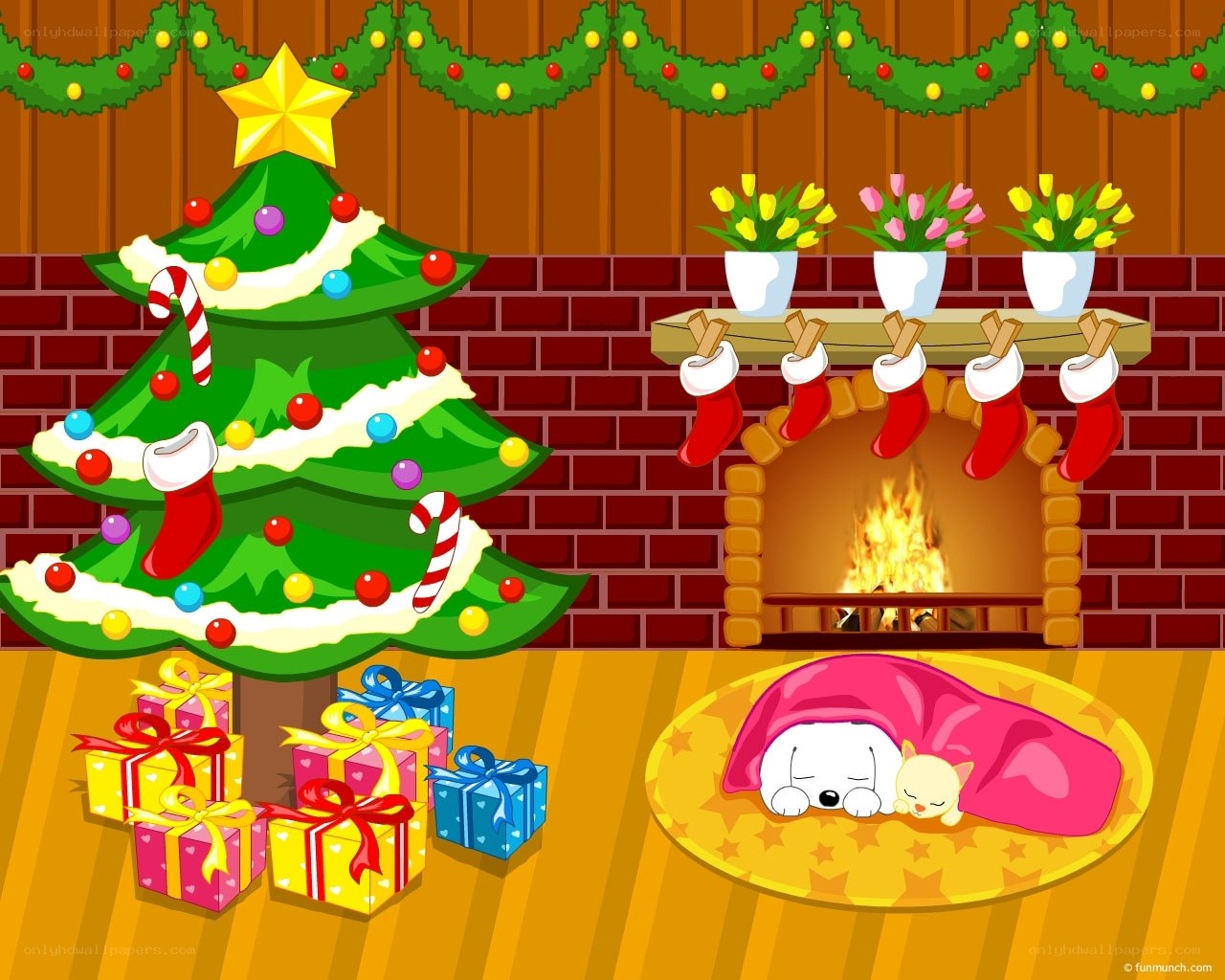 Christmas living room scene