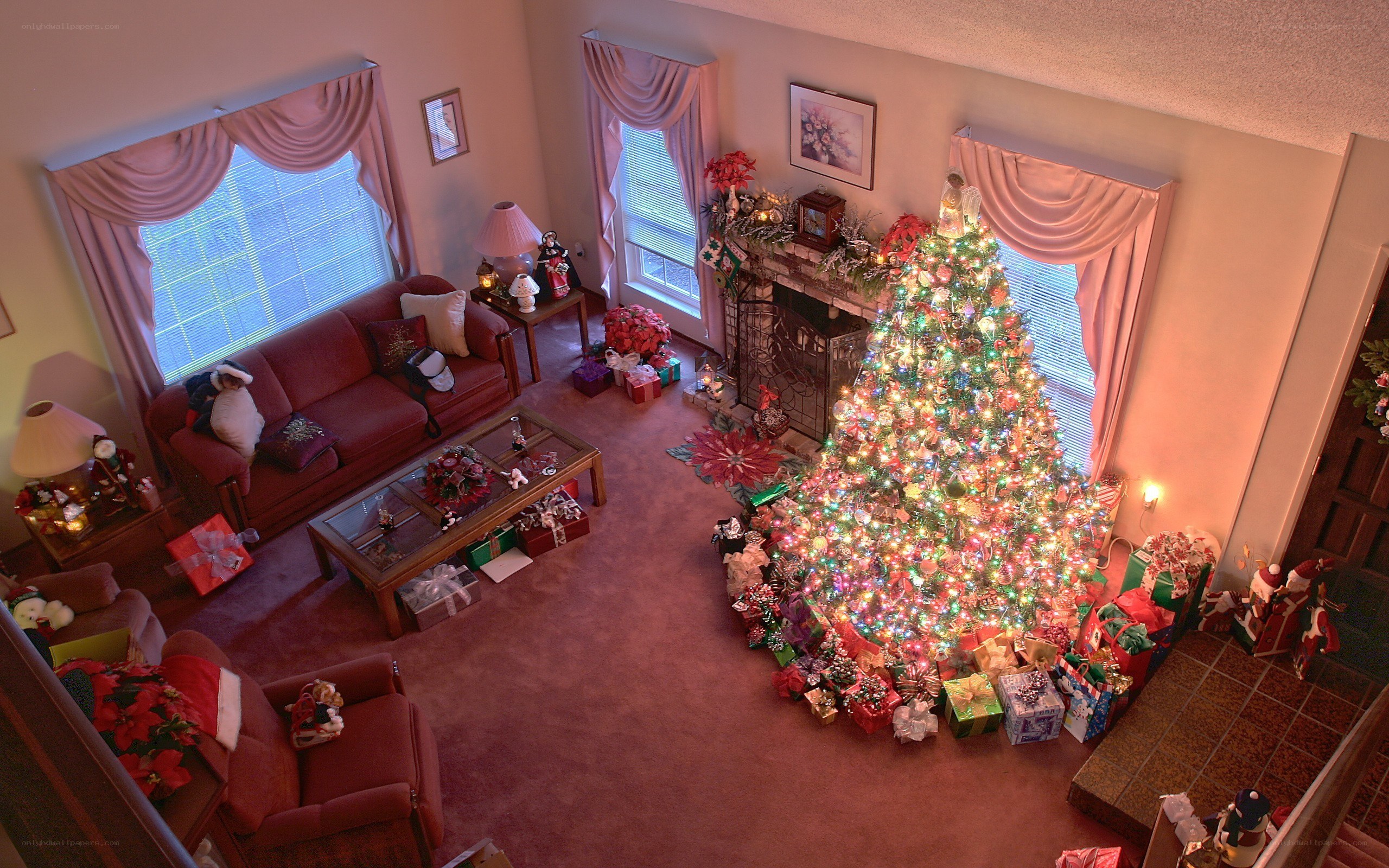 Christmas living room view