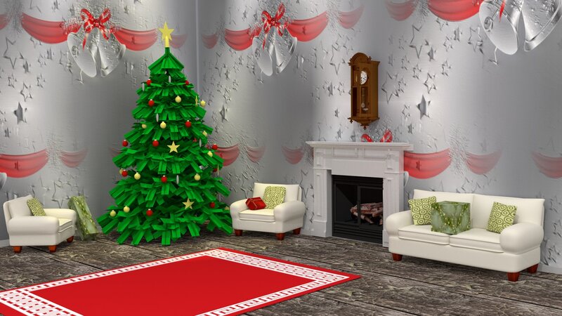 Christmas Living Room — White