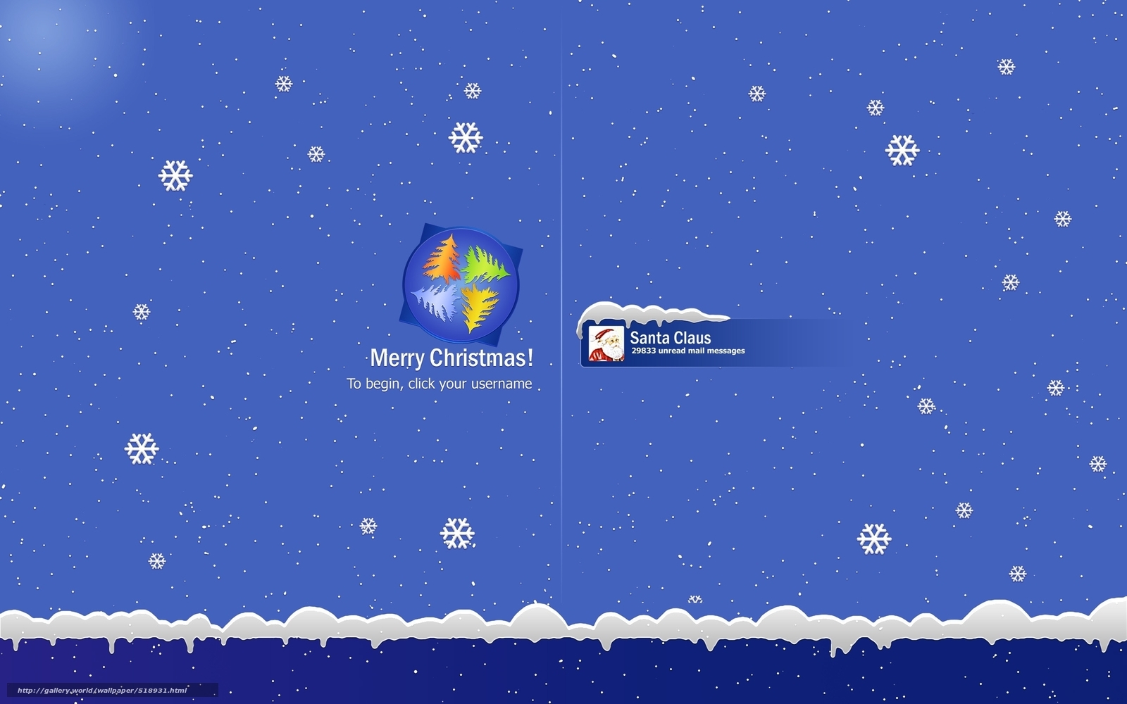 Christmas login screen