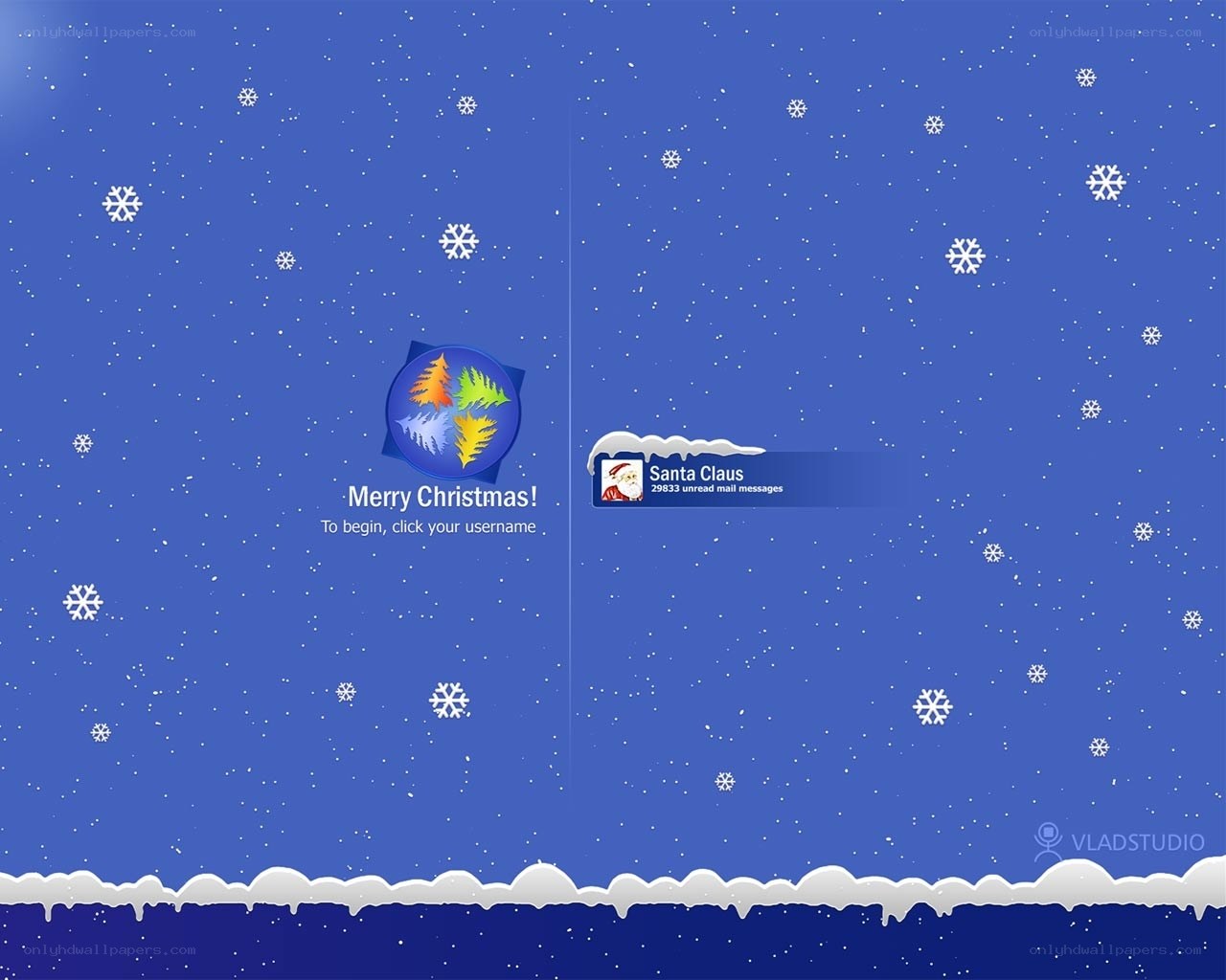Christmas login screen